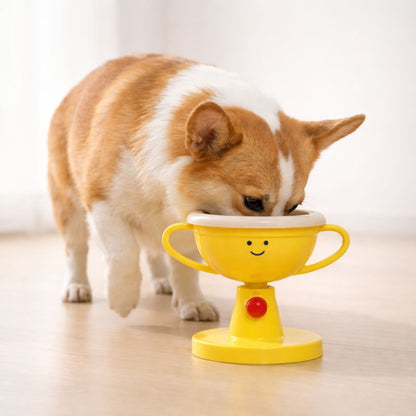 Adjustable Elevated Cat Bowl & Small Dog Feeder – 5-Level Height, 15° Tilted Neck Protection, Non-Slip Food & Water Stand for All Life Stages