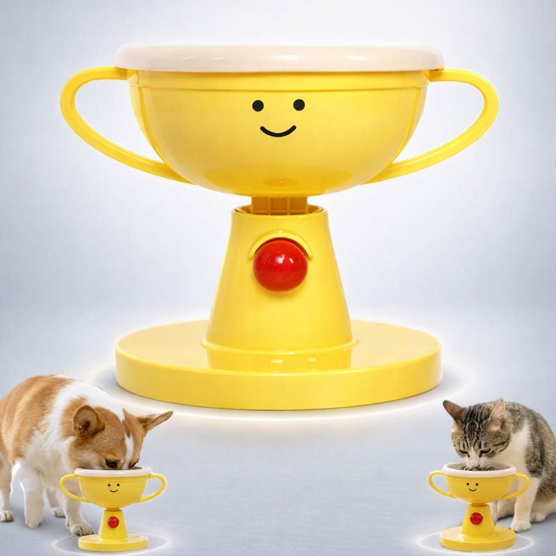 Adjustable Elevated Cat Bowl & Small Dog Feeder – 5-Level Height, 15° Tilted Neck Protection, Non-Slip Food & Water Stand for All Life Stages