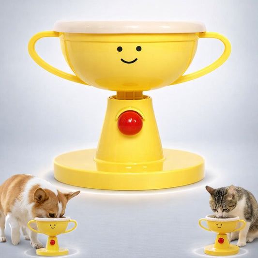 Adjustable Elevated Cat Bowl & Small Dog Feeder – 5-Level Height, 15° Tilted Neck Protection, Non-Slip Food & Water Stand for All Life Stages
