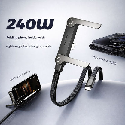Kick Cable 2-in-1 Fast Charging USB-C Cable with Built-In Phone Stand (240W )