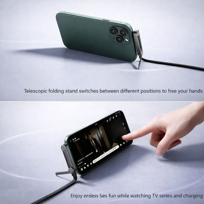 Kick Cable 2-in-1 Fast Charging USB-C Cable with Built-In Phone Stand (240W )