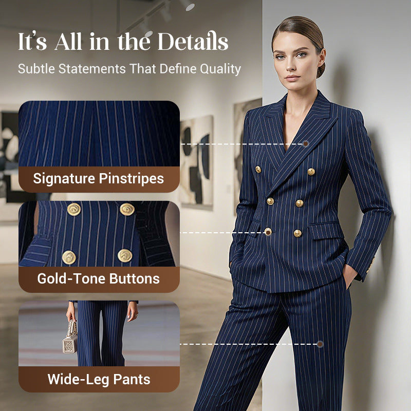 Classic Pinstripe Tailored Suit Set