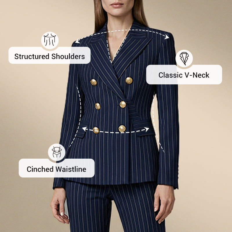Classic Pinstripe Tailored Suit Set