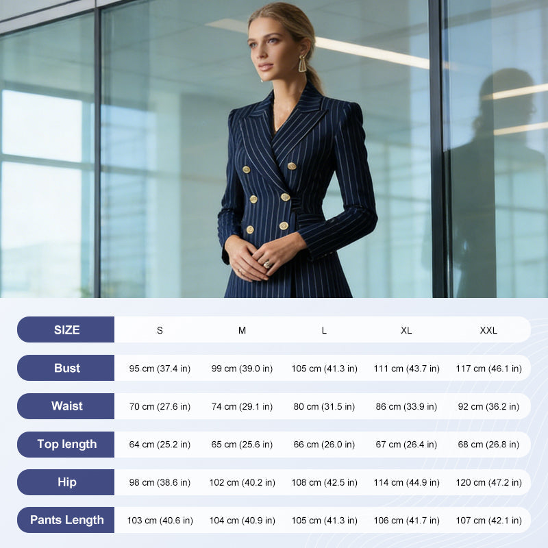 Classic Pinstripe Tailored Suit Set