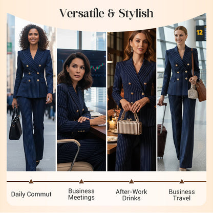 Classic Pinstripe Tailored Suit Set